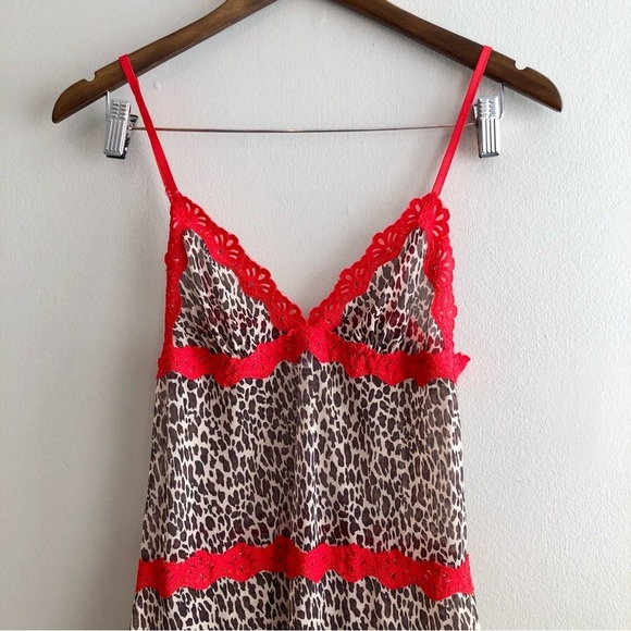 Rampage Intimates Vintage Leopard Print Lace Sexy Chemise Lingerie Nighty - Picture 3 of 10